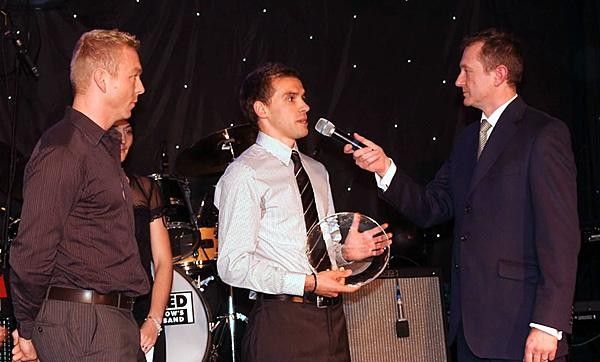 Gareth Montgomerie is called on stage for Braveheart Cyclist of the Year