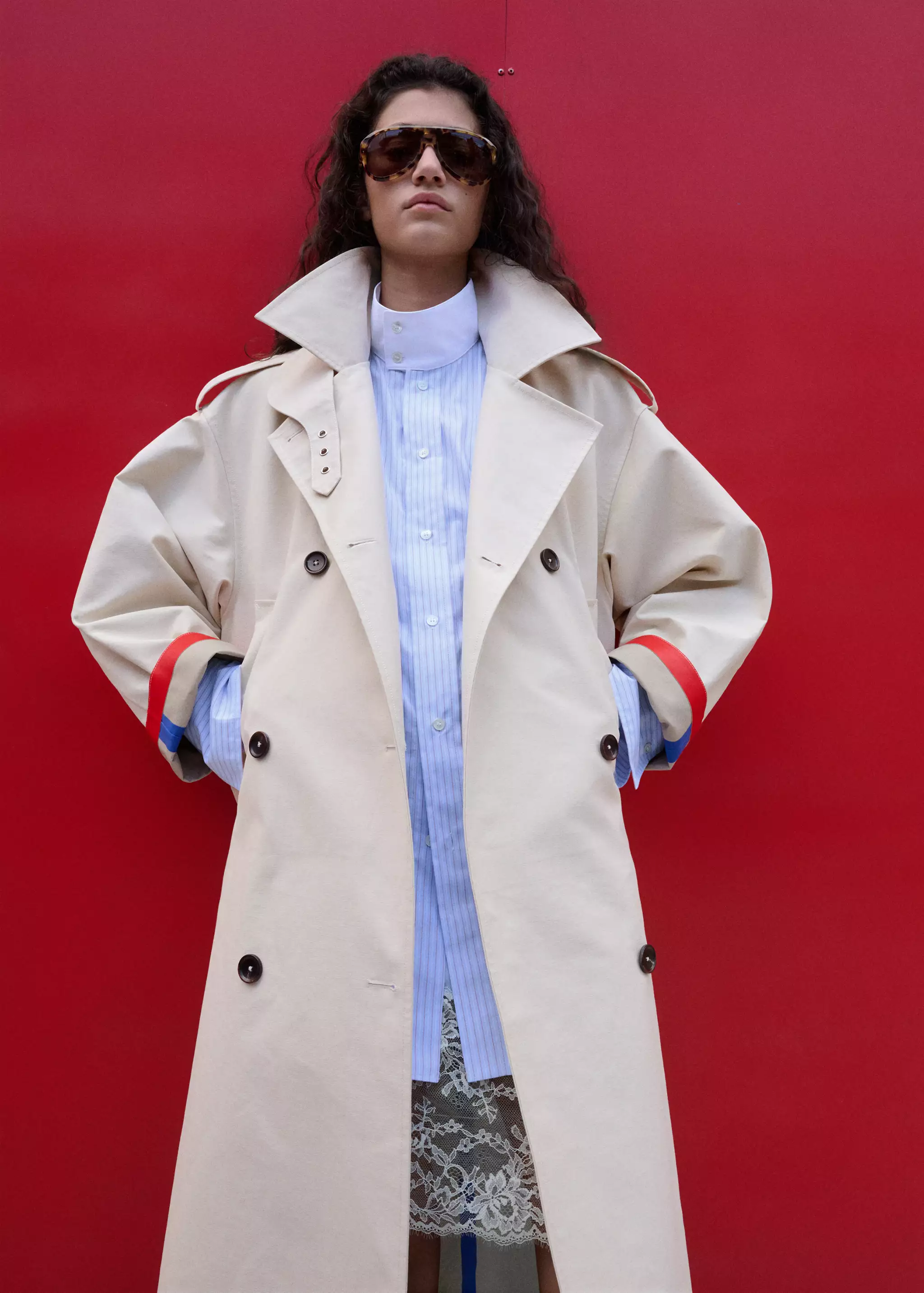 Funnel Neck Buckle Trench - Women | Mango United Kingdom