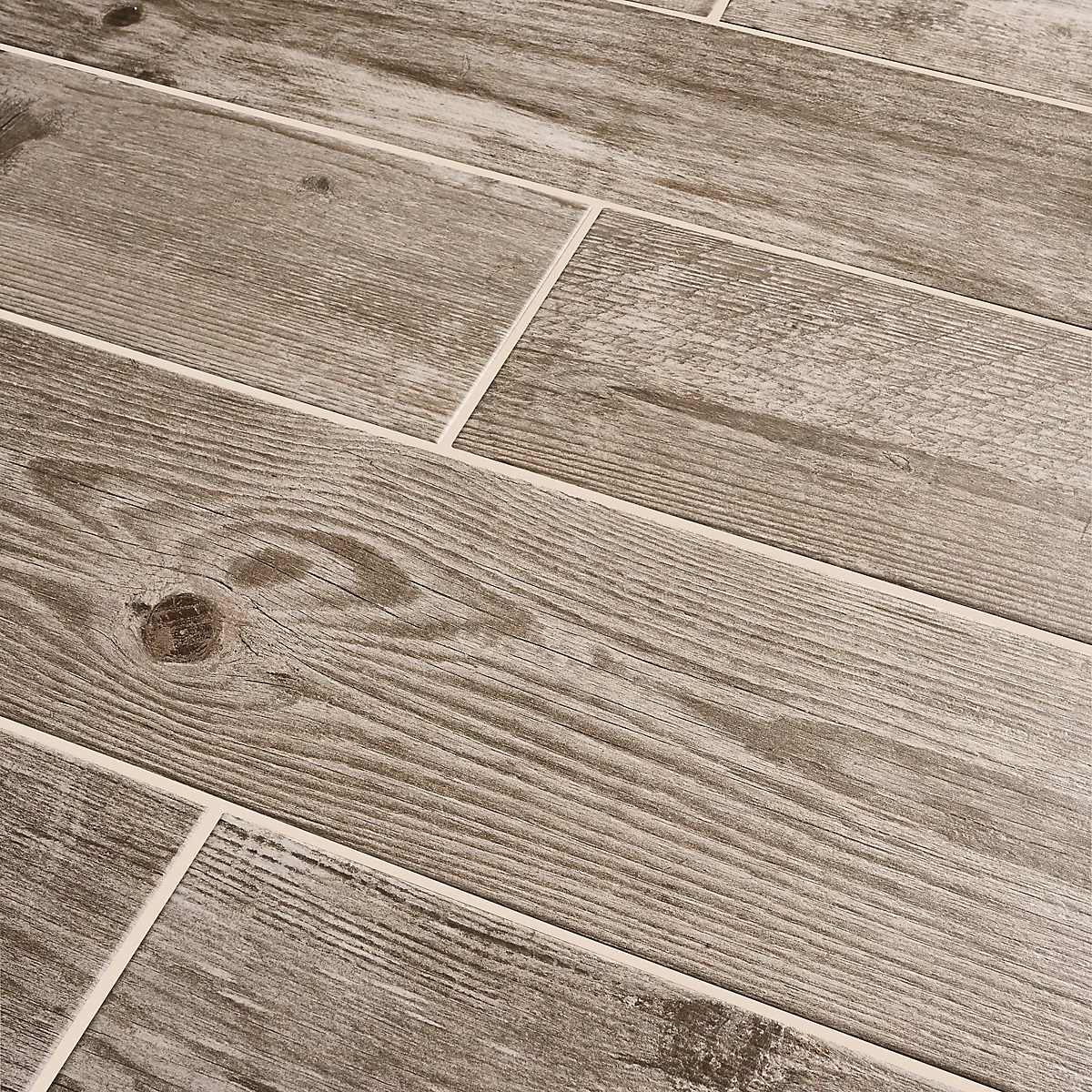 Colours Cotage wood Beige Matt Wood effect Textured Porcelain Indoor Wall & floor Tile
