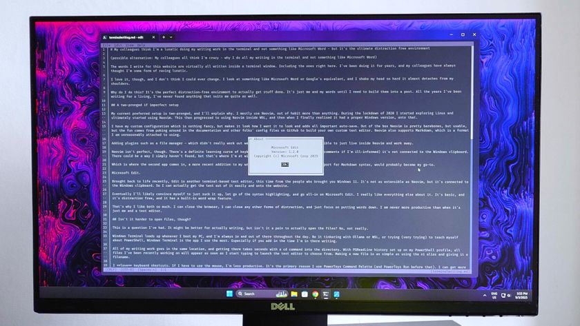Microsoft Edit running inside Windows Terminal on Windows 11. 