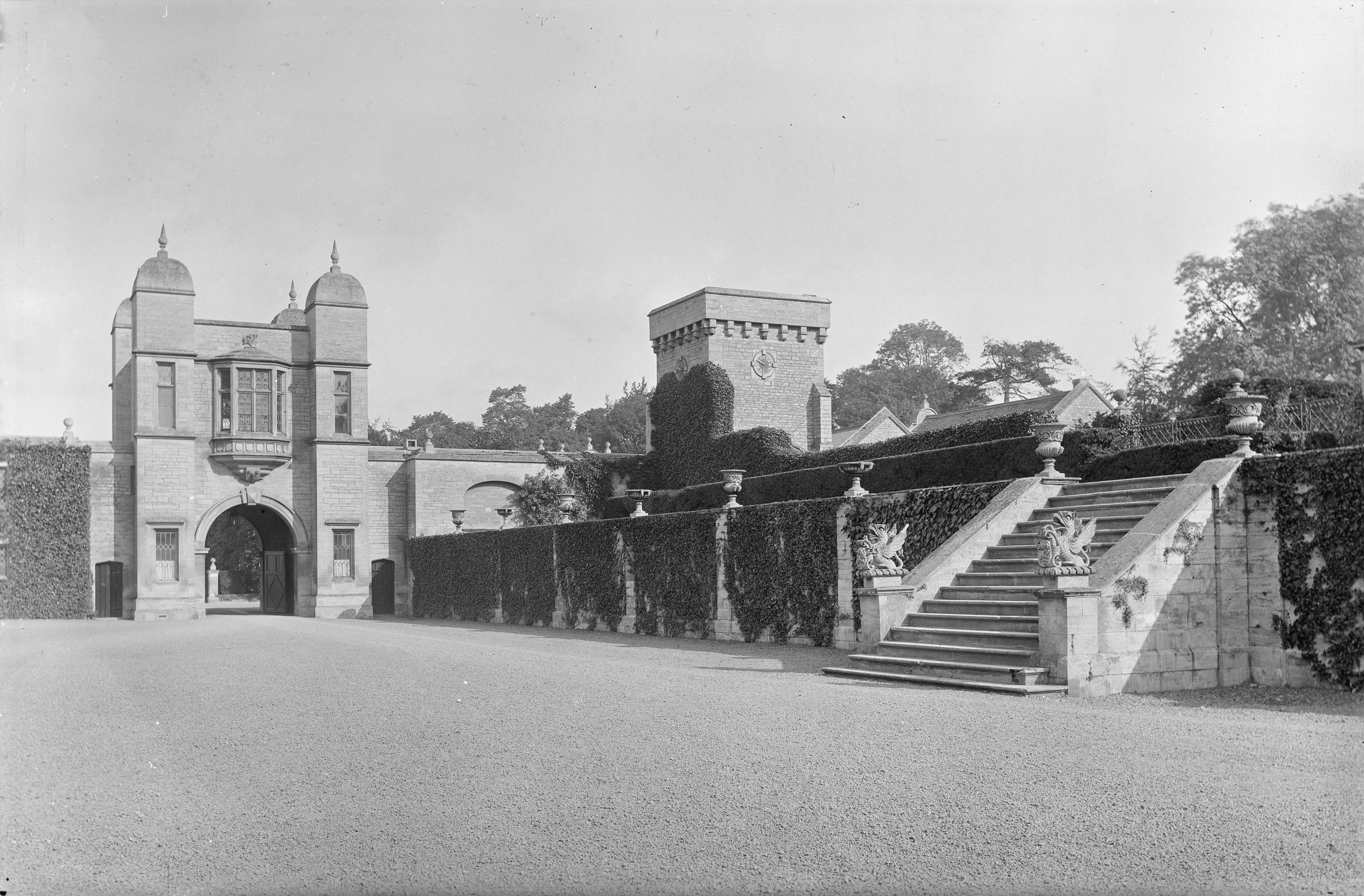 Black and white photographs of Easton Hall and Park