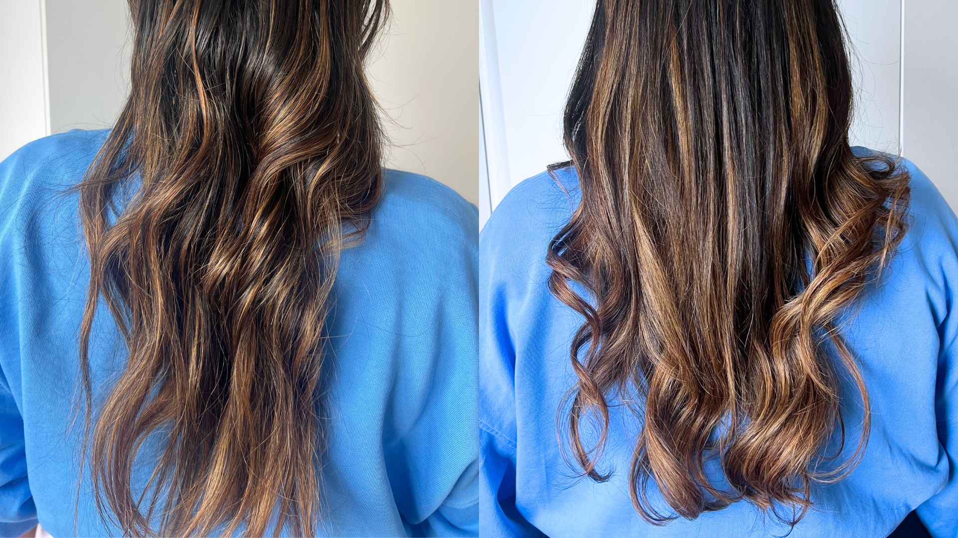 Aleesha Badkar's Color Wow Dreaming treatment before & after