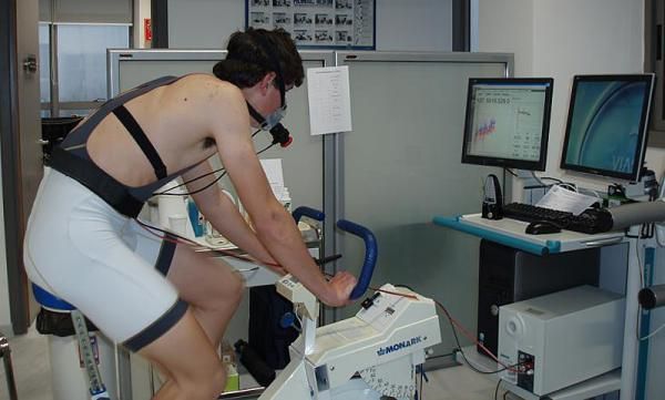 A Podilatis - Bianchi undergoes baseline physiological testing.