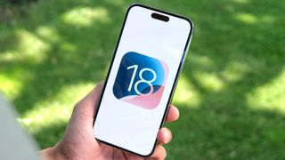 iOS 18 logo on iPhone