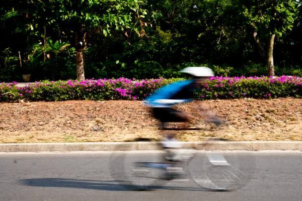 Speedy cyclists are a rare sight in Benin.