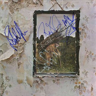 The cover of Led Zeppelin IV, signed by all the band members