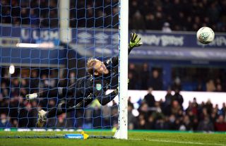 Kasper Schmeichel was the Leicester hero in the penalty shootout against Everton
