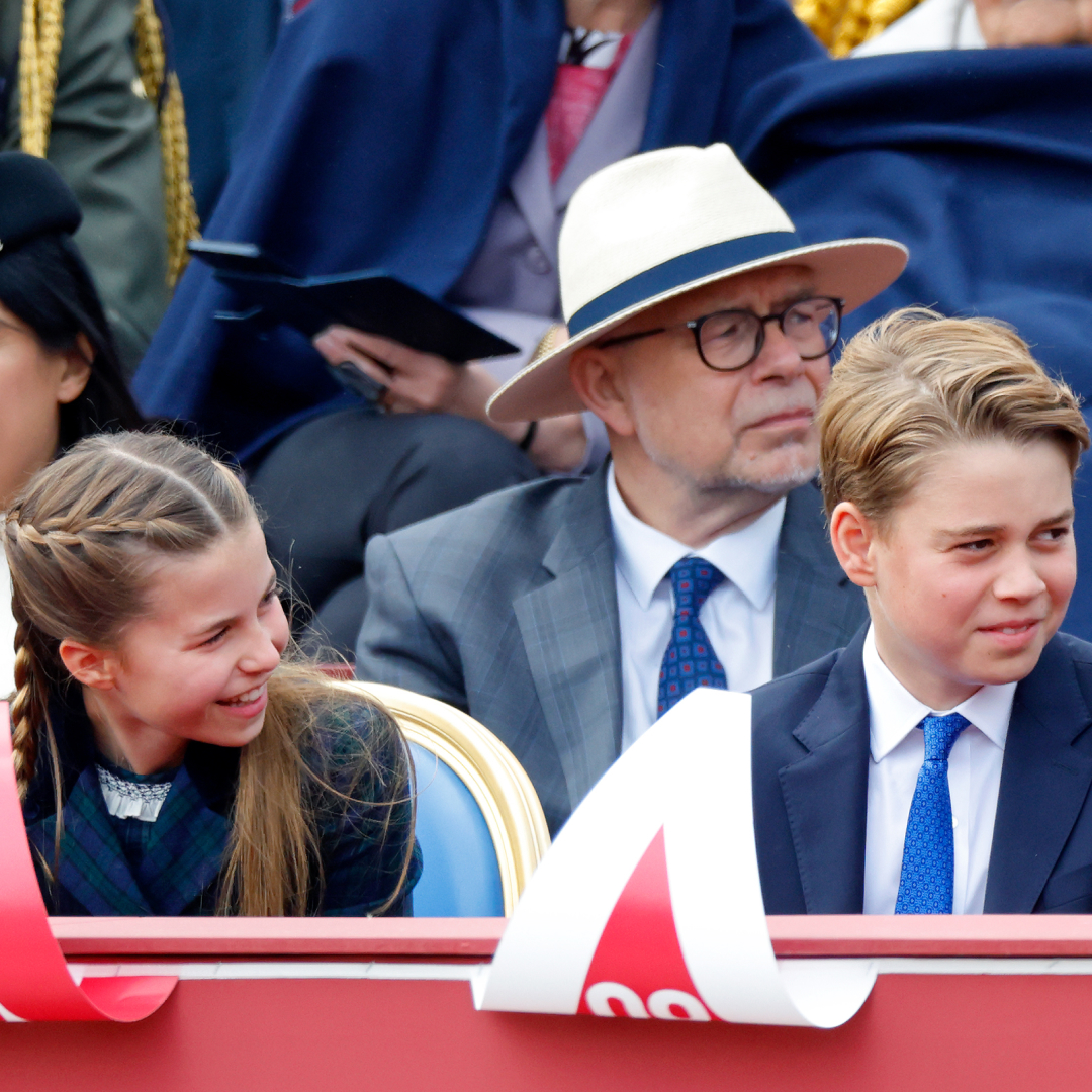 Prince George, Princess Charlotte and Prince Louis at VE Day parade