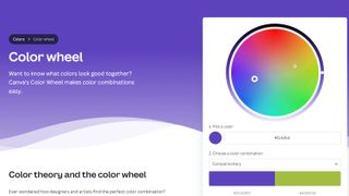 Screenshot of Canva Color Wheel