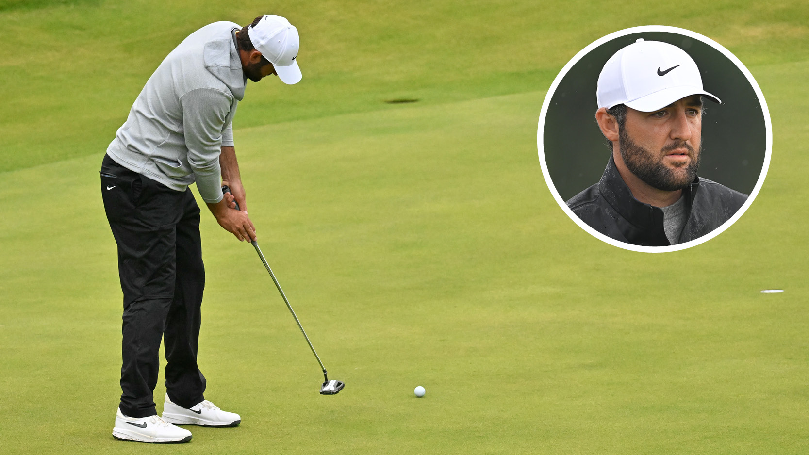 Scottie Scheffler strikes a putt