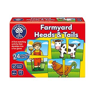 Orchard Toys Farmyard Heads & Tails Game - Matching & Pairing Memory Game - Educational Toddler Toys and Games for Boys and Girls 18-Month-Old+ - Early Years Animal Pairs/snap Cards - 1-4 Players