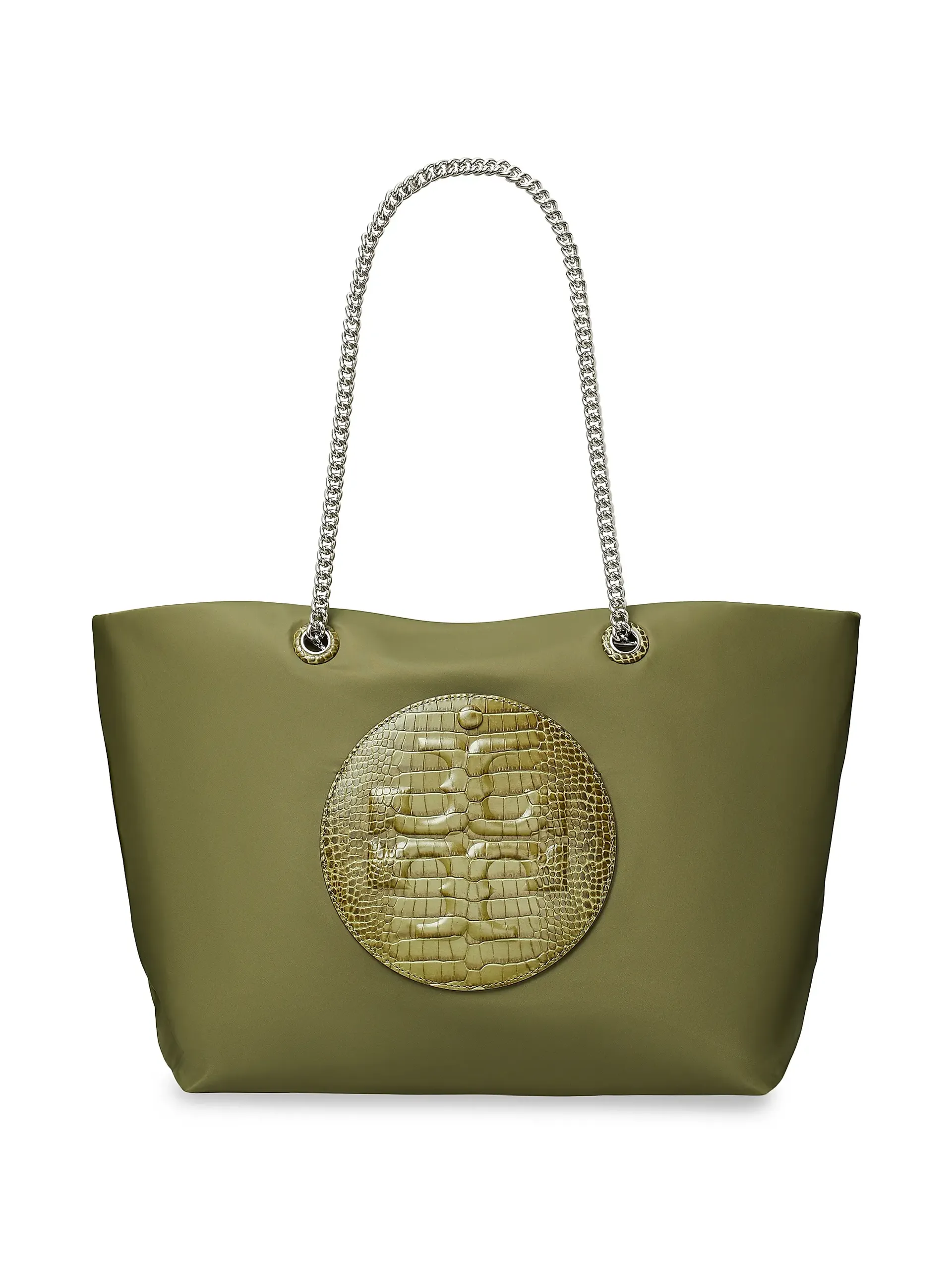 Ella Croc-Embossed-Trim Tote Bag