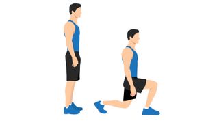 an illustration of a man performing static lunges
