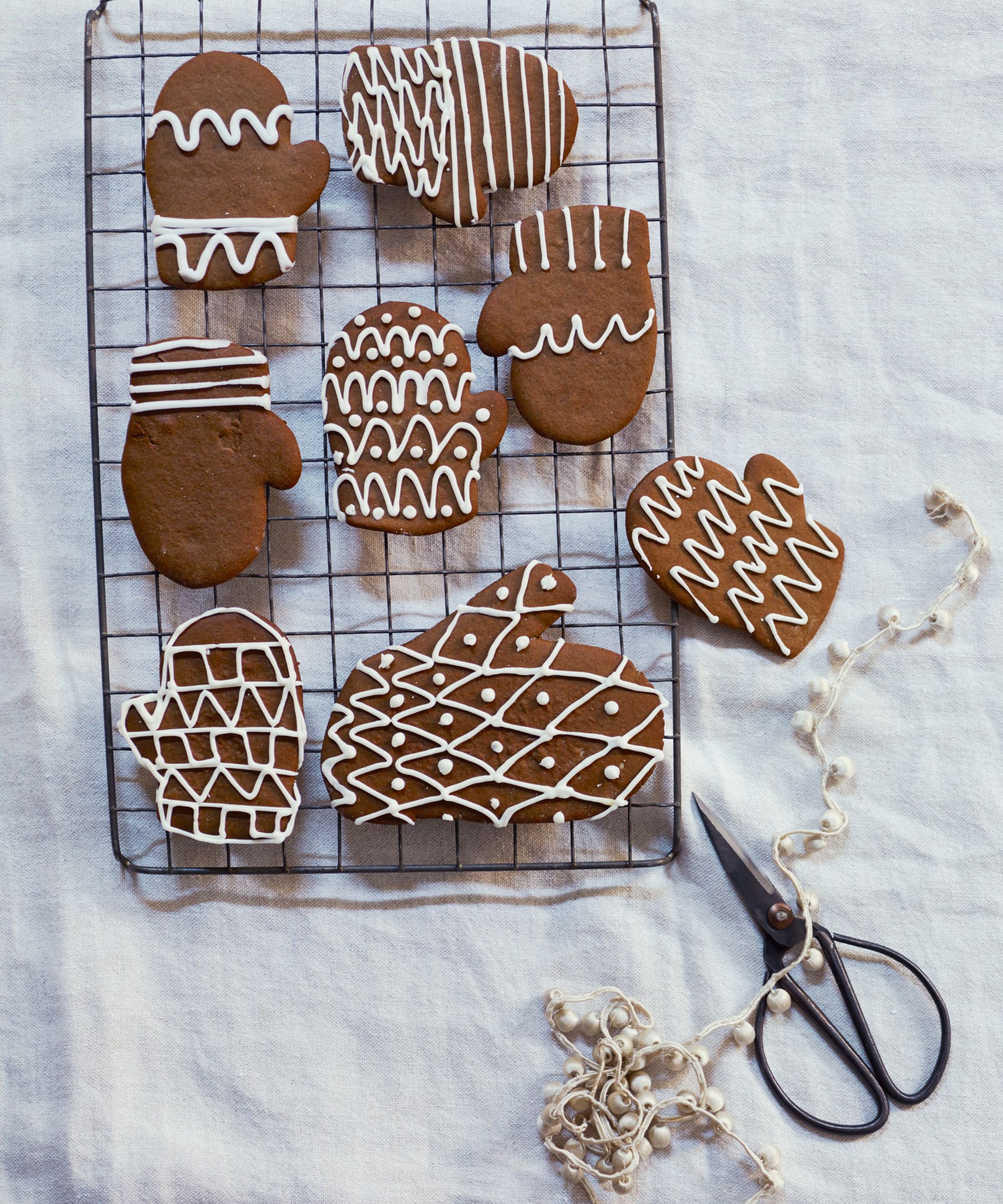 Christmas gingerbread iced cookies