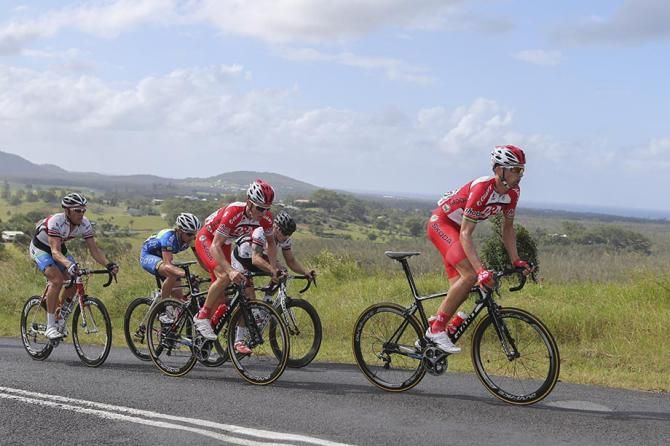 Darren Lapthorne during the climb