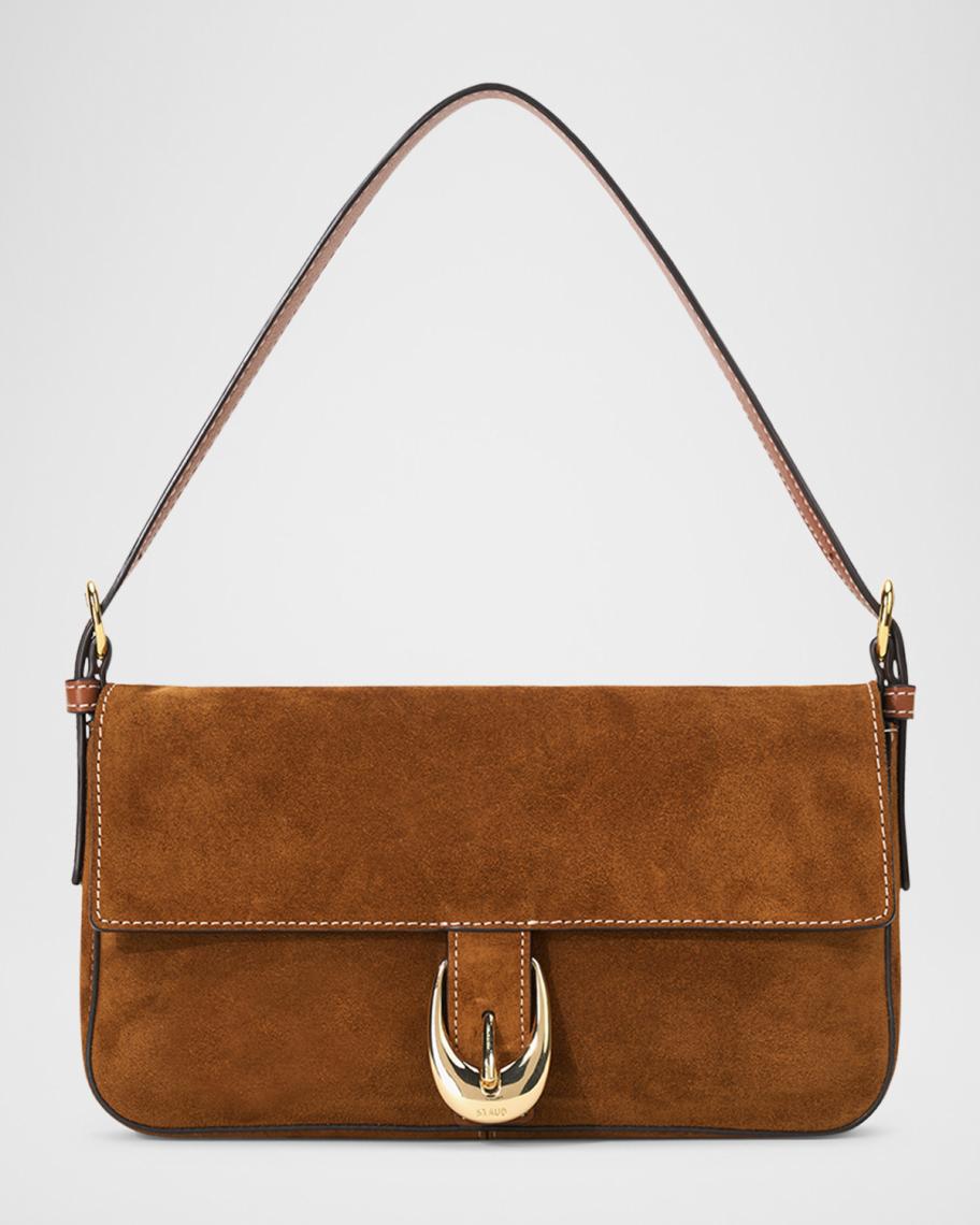 Harlow Buckle Suede Shoulder Bag