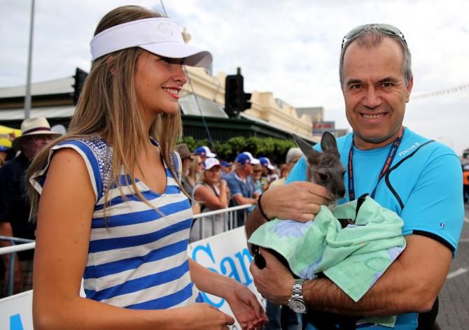 Ag2r-La Mondiale team manager Vincent Lavenu with a joey