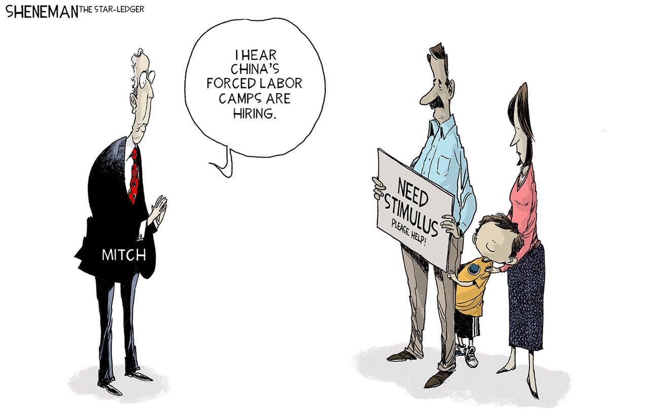 Political Cartoon U.S. McConnell COVID stimulus&amp;amp;nbsp;