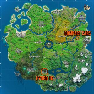 Fortnite Collect metal at Hydro 16 or Compact Cars map