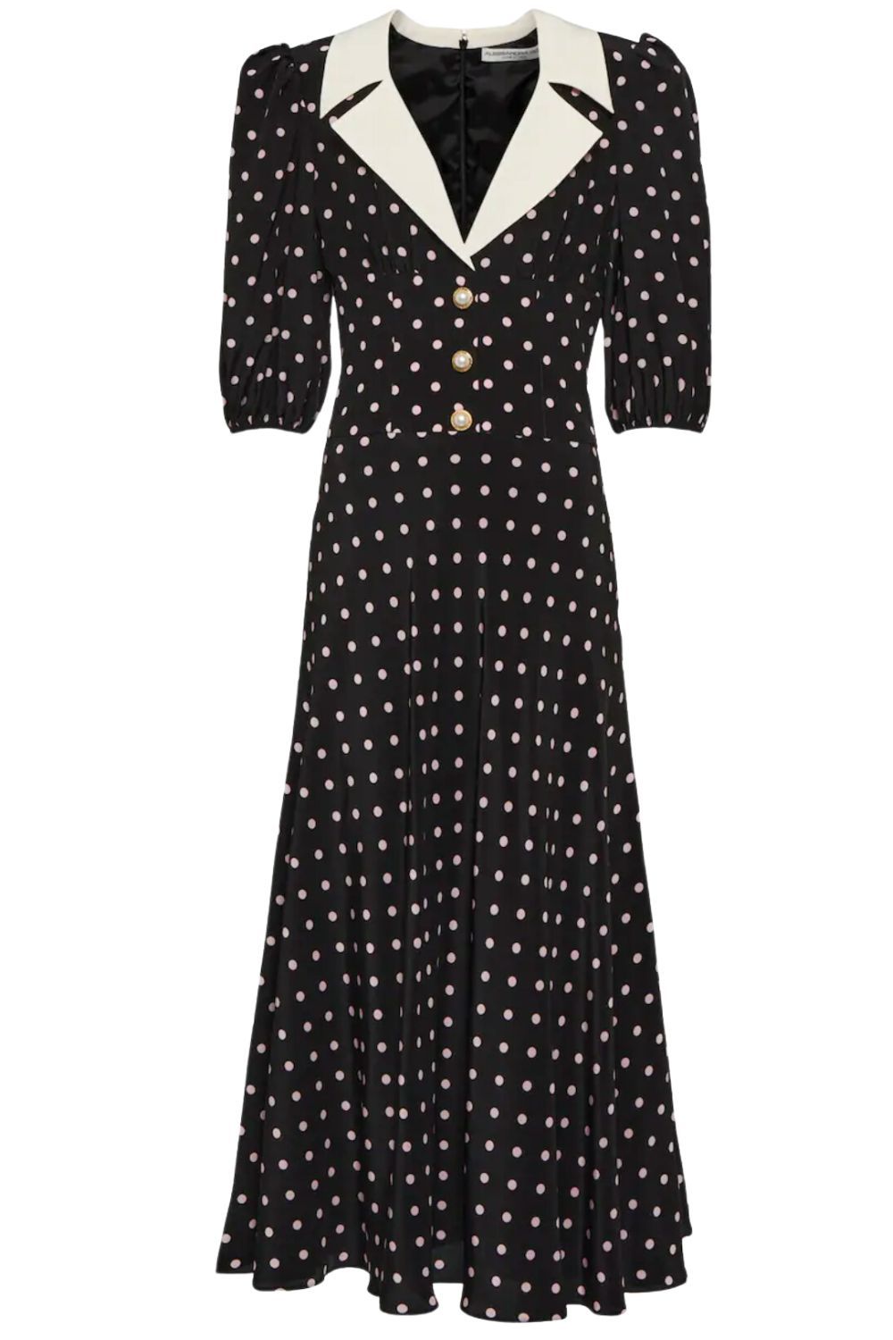 Alessandra Rich Polka-dot silk midi dress