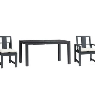 Indio Metal Extending Dining Table and Chair Dining Set, Slate