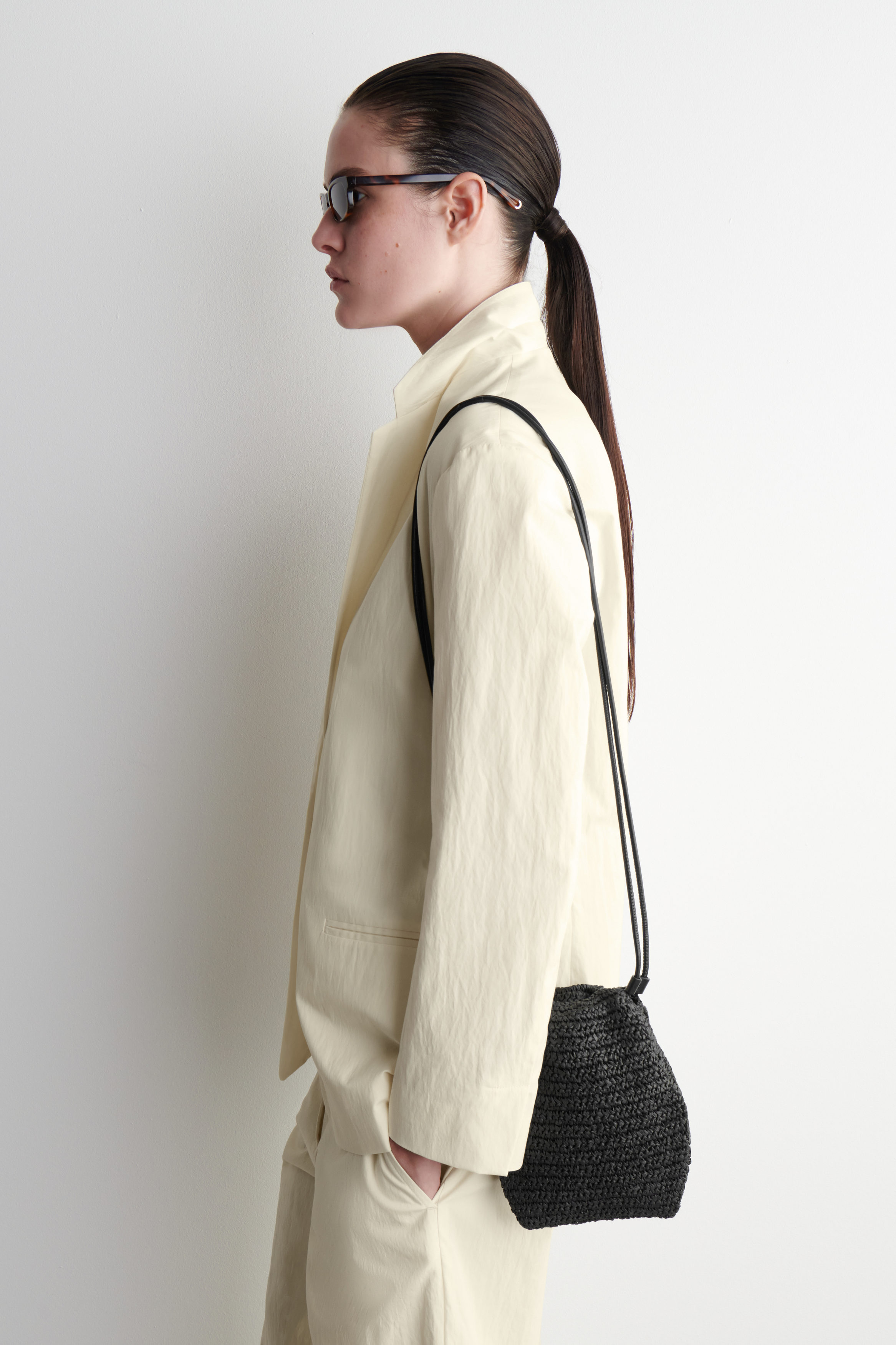 Drawstring Phone Pouch - Straw