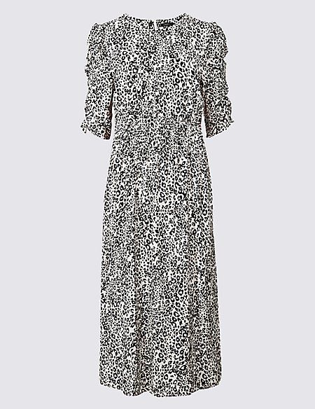 m and s leopard print dress