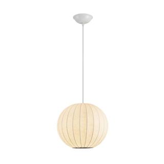 Yksjdfh Japanese Silk Cocoon Pendant Light, Creative White Lantern Fabric Silk Ceiling Hanging Lamp Spherical Chandelier E26 Suspension Lighting Fixtures for Living Room Bedroom Hotel Hall Cafe