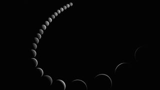 A composite image showing all of the phases of Venus' inferior conjunction