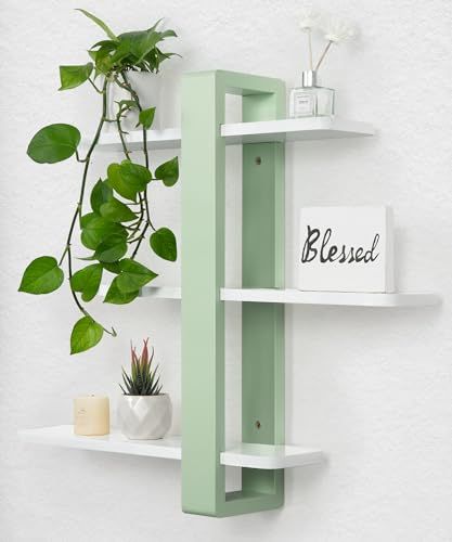 Green Floating Shelves for Wall 