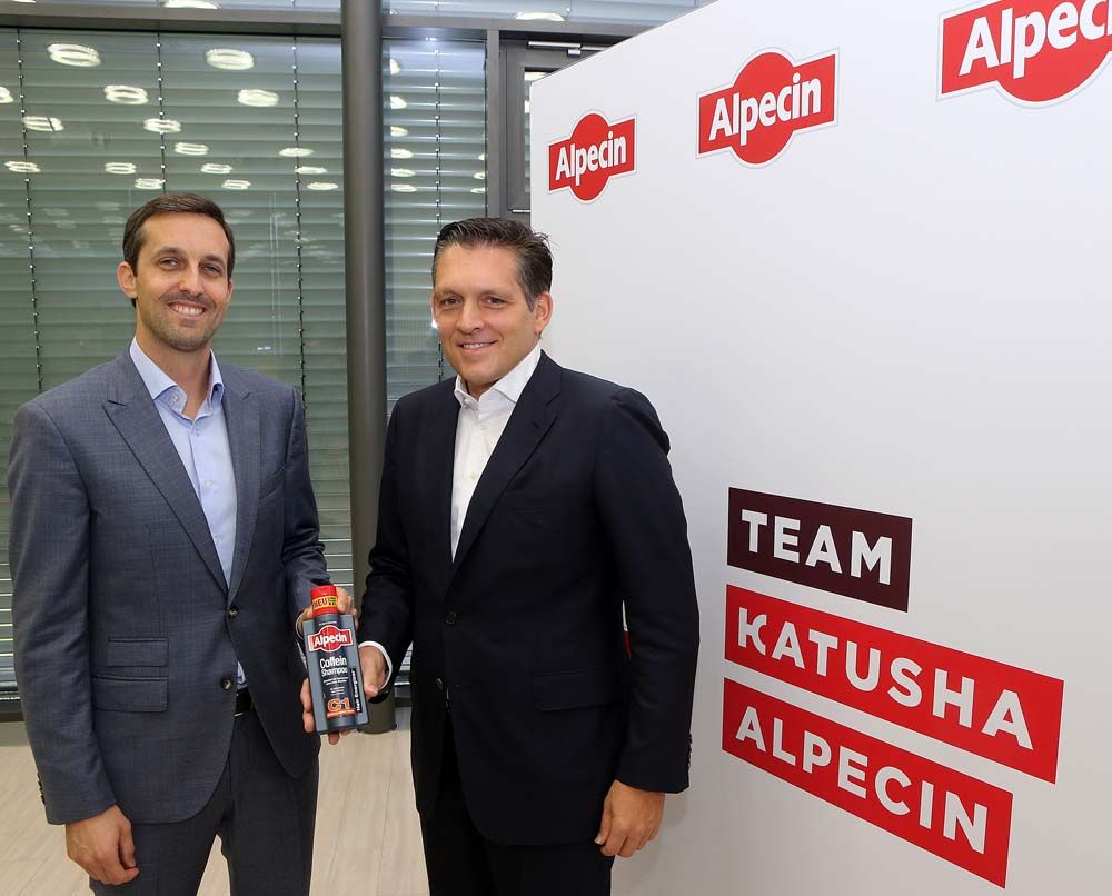 Eduard R. D&ouml;rrenberg (Managing partner of Alpecin), Alexis Schoeb (Board member of Katusha-Alpecin)