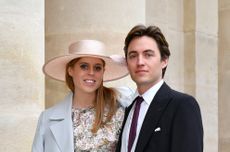 Princess Beatrice d’York and her fiance Edoardo Mapelli Mozzi attend the Wedding of Prince Jean-Christophe Napoleon and Olympia Von Arco-Zinneberg at Les Invalides on October 19, 2019 in Paris, France