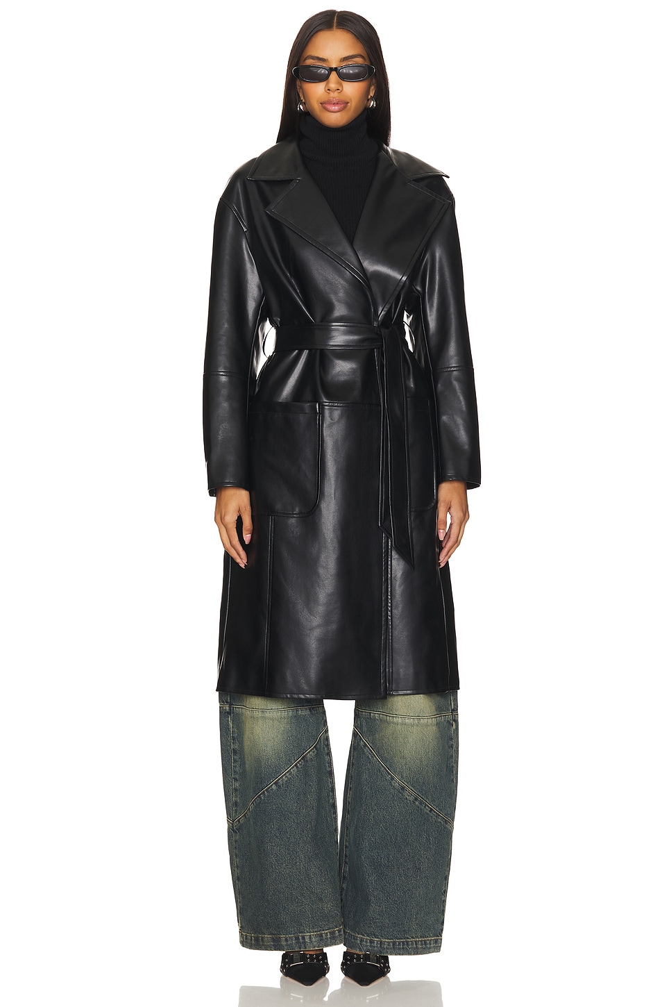 Claire Faux Leather Trench