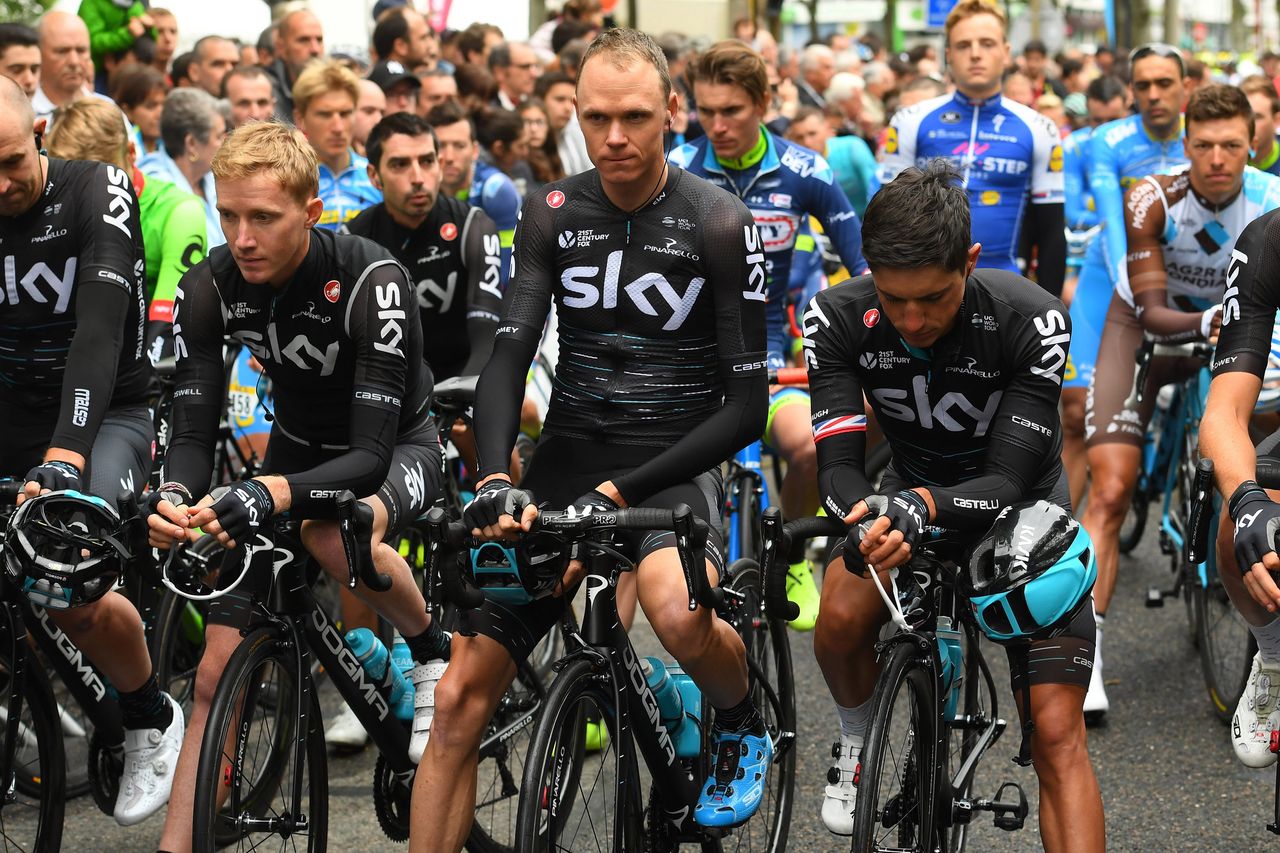 Chris Froome at the start of the Crit&eacute;rium du Dauphin&eacute;