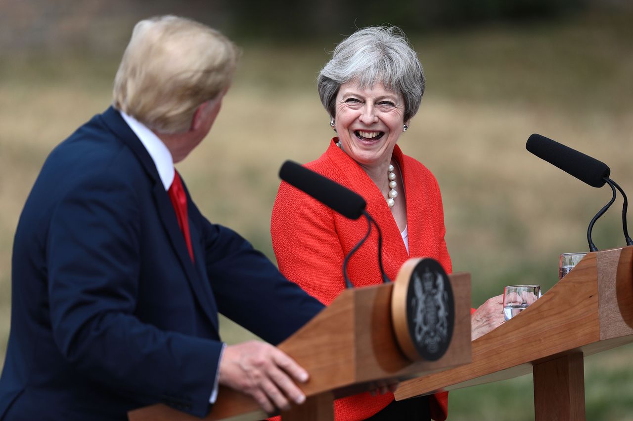 President Trump and Theresa May.