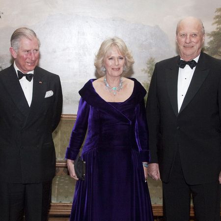 King Charles, And Queen Camilla, And King Harald Attending An Official Dinner At The Royal Palace In Oslo in 2012