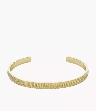 Harlow Linear Texture Gold-Tone Stainless Steel Bangle Bracelet