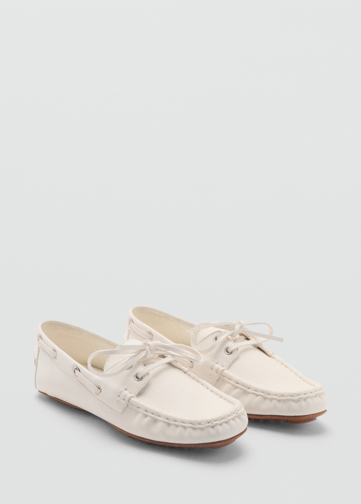 MANGO, Leather Boat Shoes With Laces