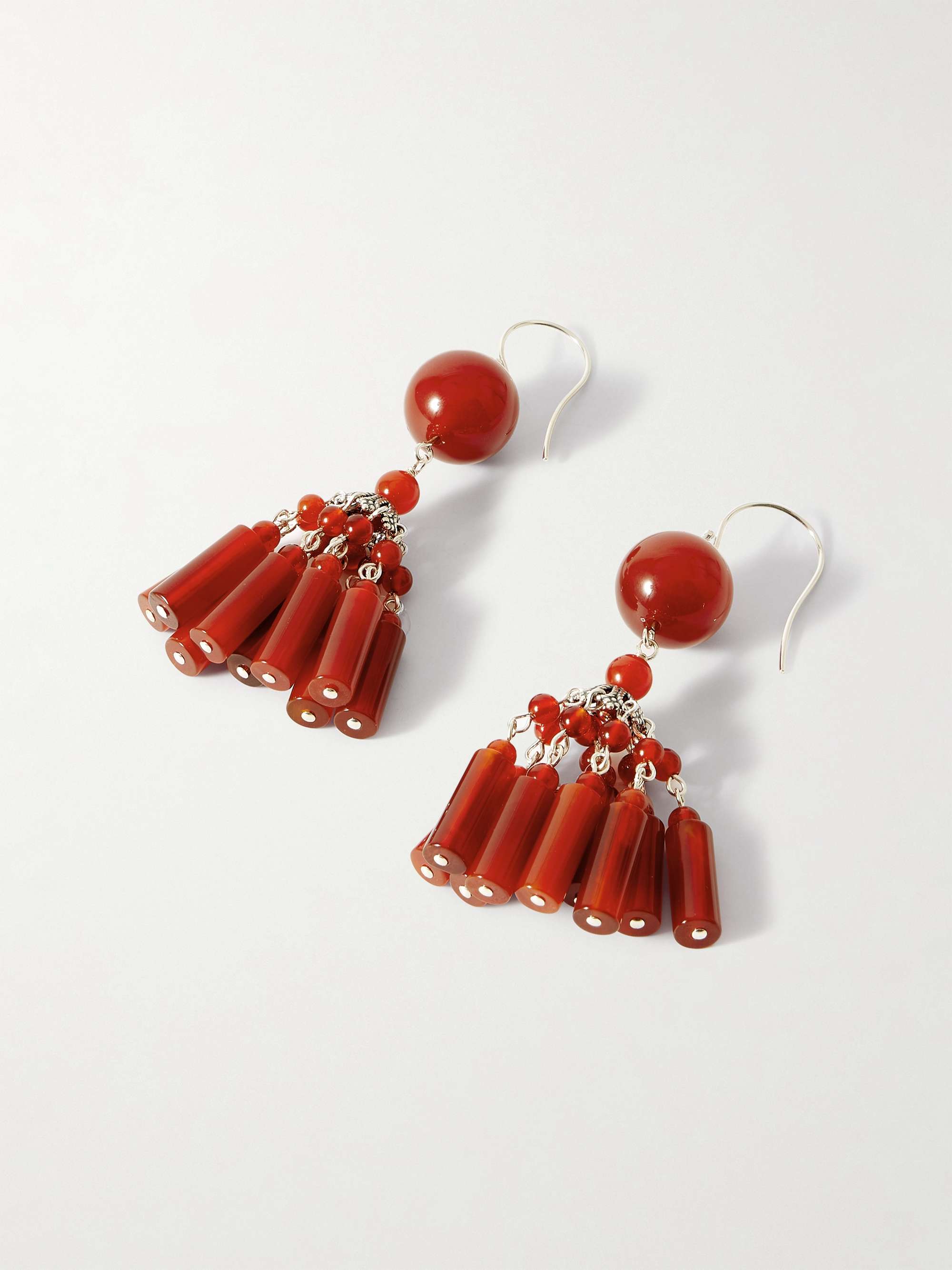 Flamenco Silver Carnelian Earrings