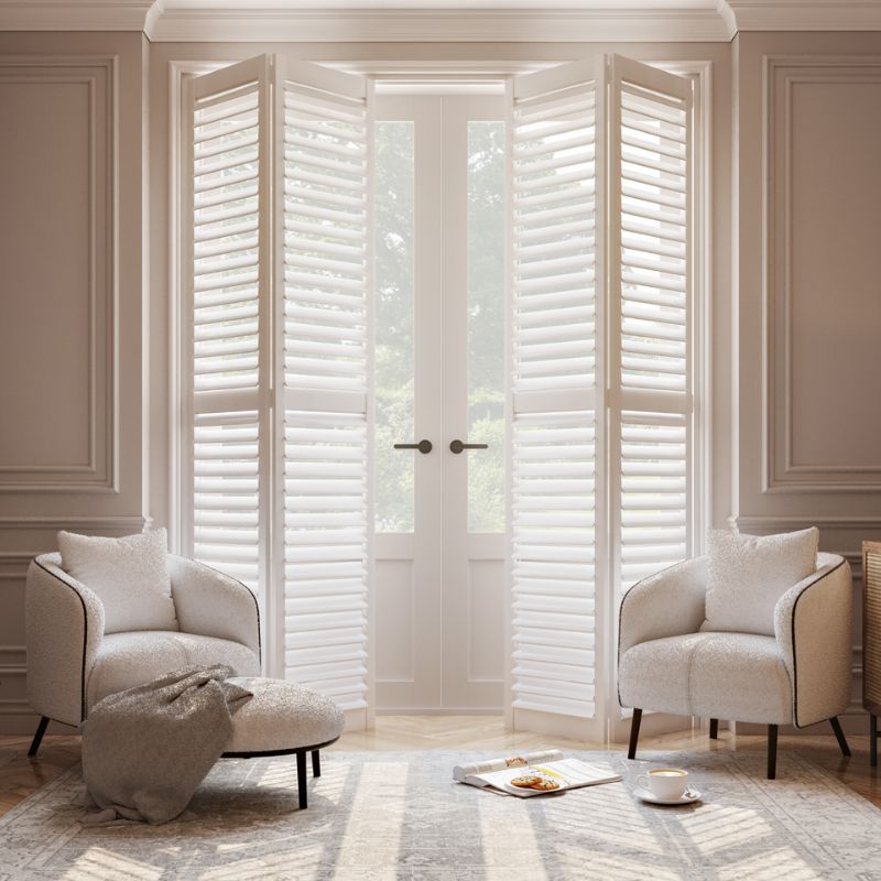 white door shutters