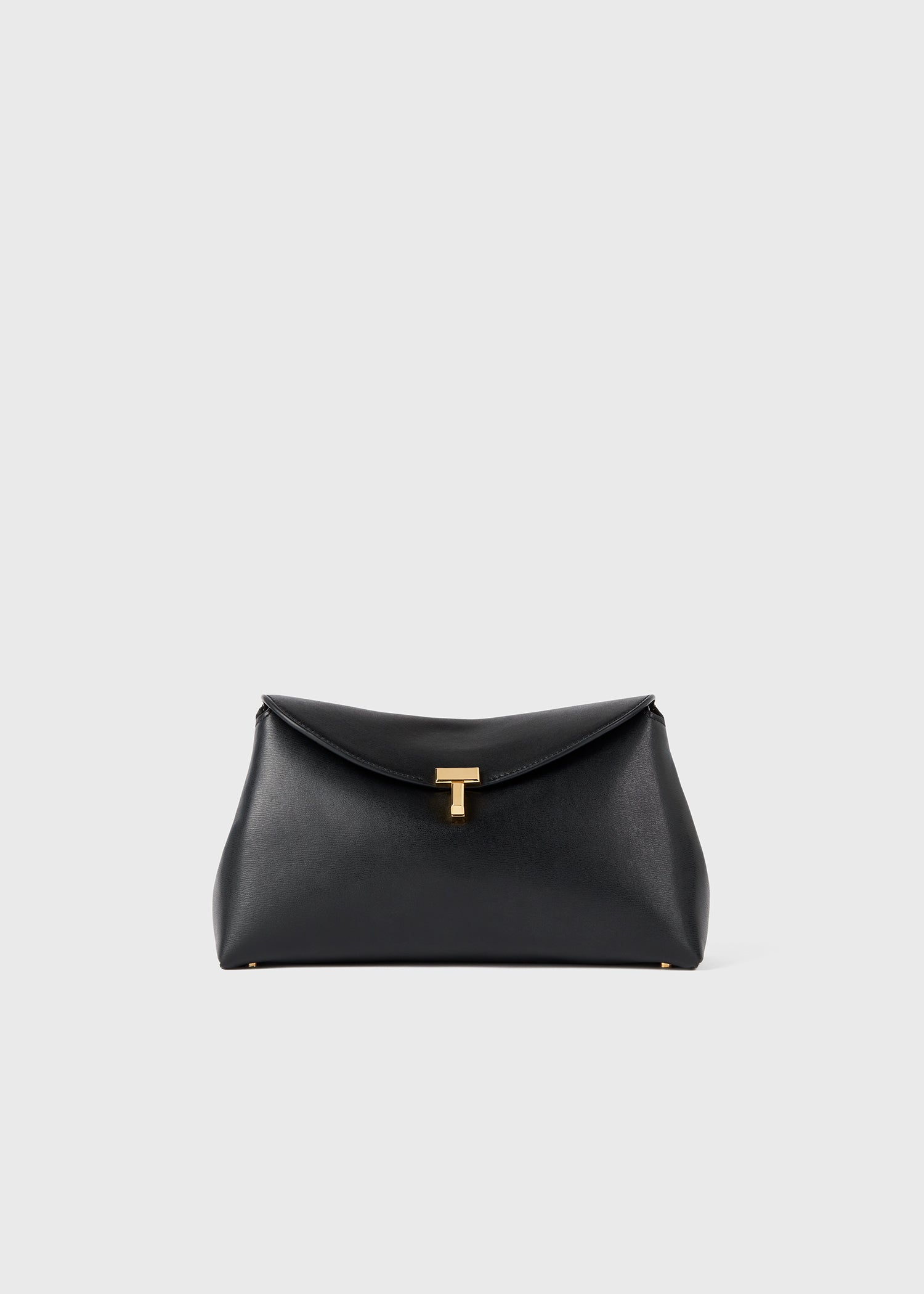 T-Lock Leather Clutch Black - One Size