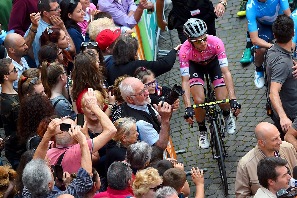 Simon Yates (Mitchelton-Scott) rolls to the start of stage 12 at the Giro d'Italia