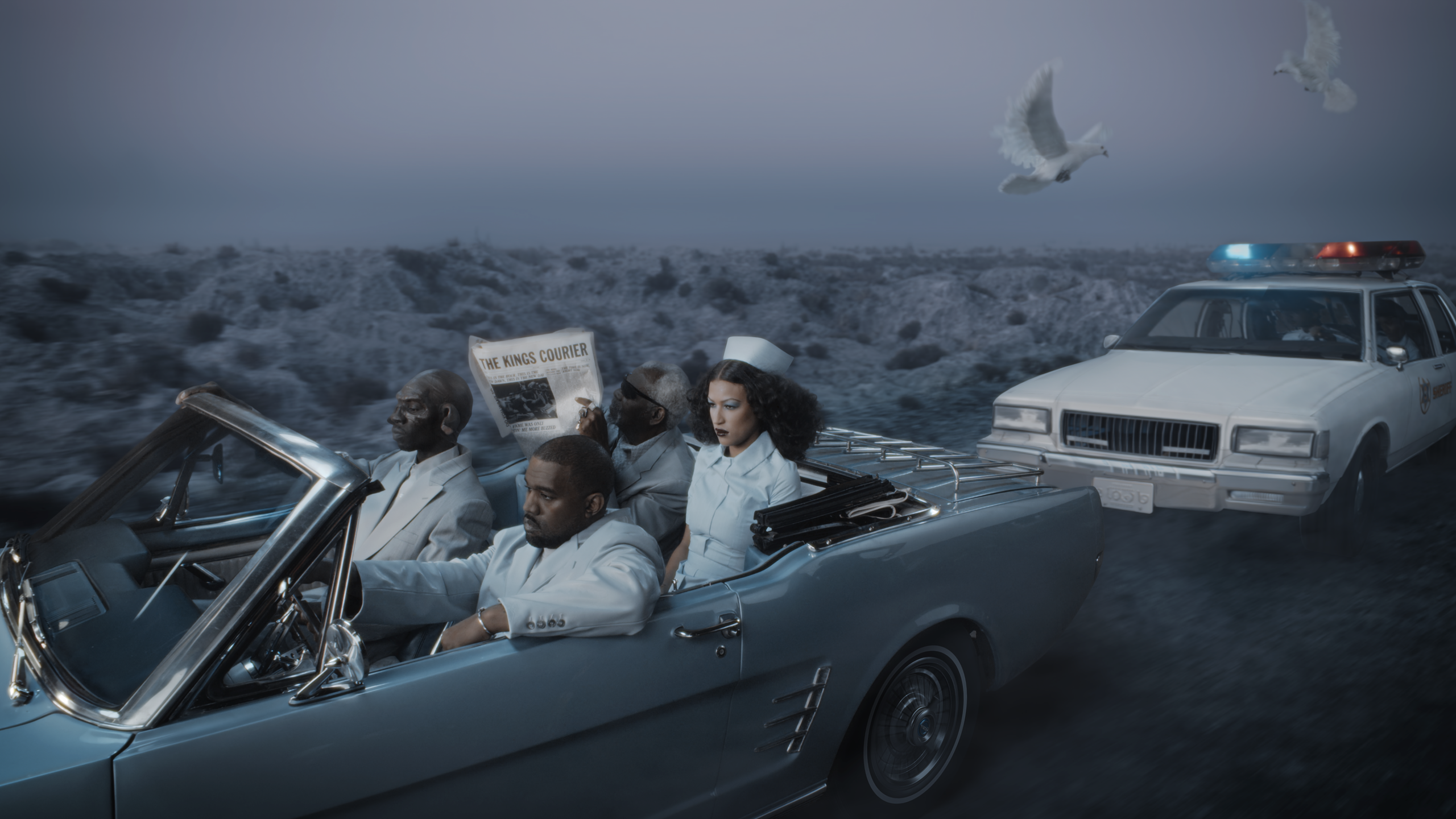 Go behind the scenes of Ye's music video