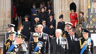 Royal Family during the State Funeral of Queen Elizabeth II at Westminster Abbey