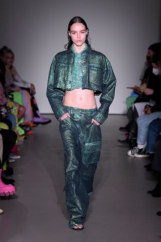 A model in Milan fashion fashion week