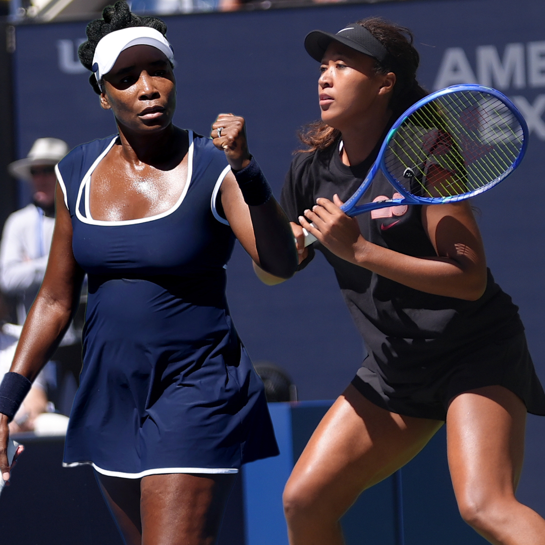 Venus Williams and Naomi Osaka competing at the 2025 US Open 