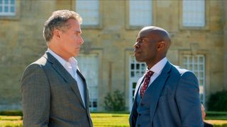 Rufus Sewell as Hal Wyler and David Gyasi as Austin Dennison in The Diplomat