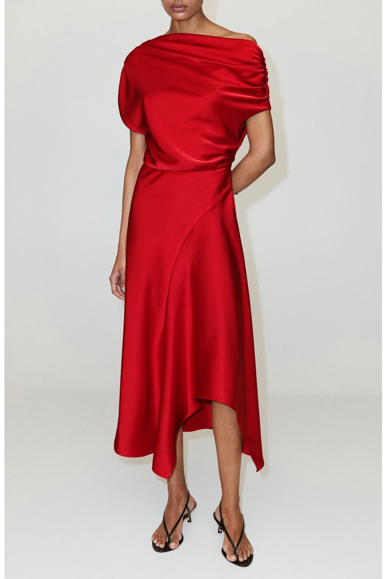 Asymmetrical Satin Dress