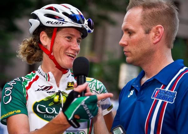 Theresa Cliff-Ryan interviewed by Chad Andrews after the race.