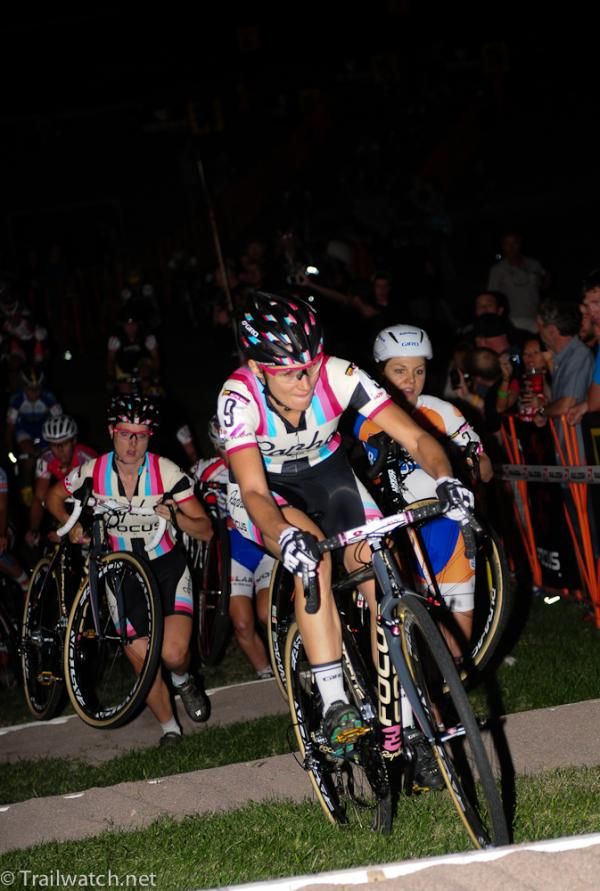 Julie Krasniak (Rapha Focus) leading early in the race